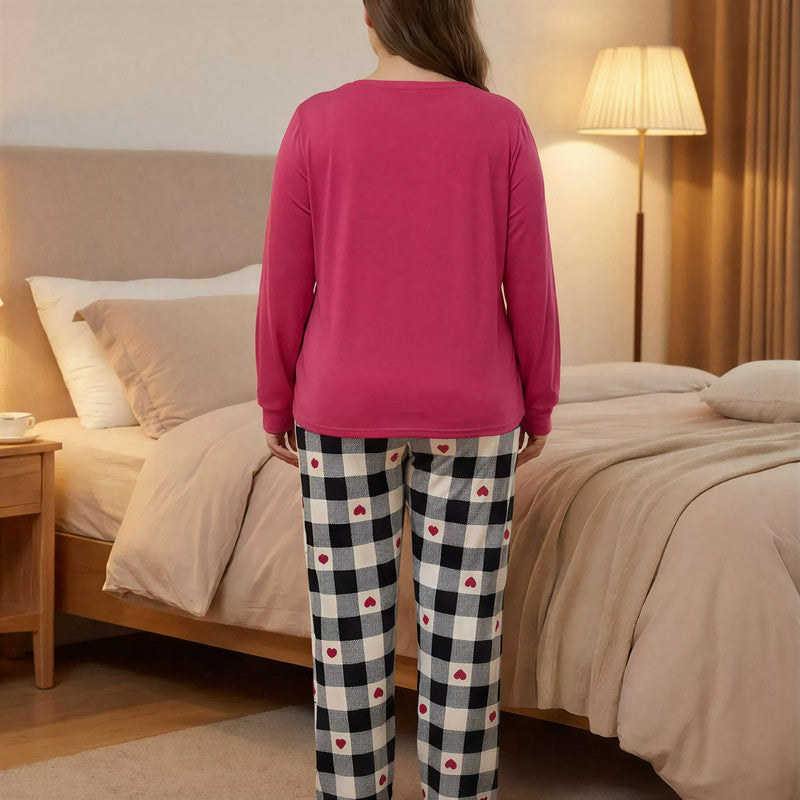 Plusock Good Night Plaid Heart Pajama Set - image 2