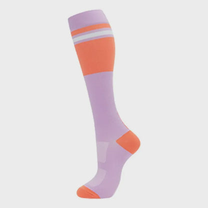 Plusock Retro Colorblock Compression Socks(4 Pairs) - Purple - S/M - image 9