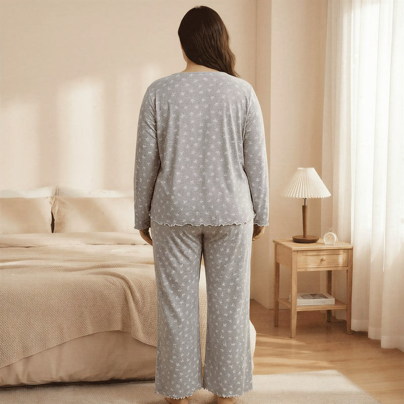 Plusock Bow Lace Wrap Pajama Set - image 4
