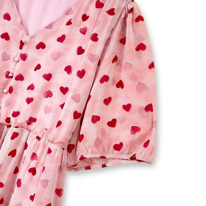 Plusock Heart Print Drawstring Midi Dress - image 4