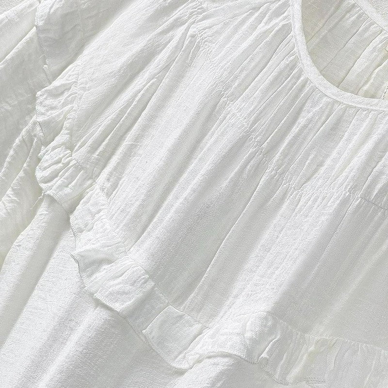 Plusock Crinkled Rayon Blend Ruffle Yoke Blouse - image 5