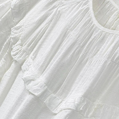 Plusock Crinkled Rayon Blend Ruffle Yoke Blouse - image 5