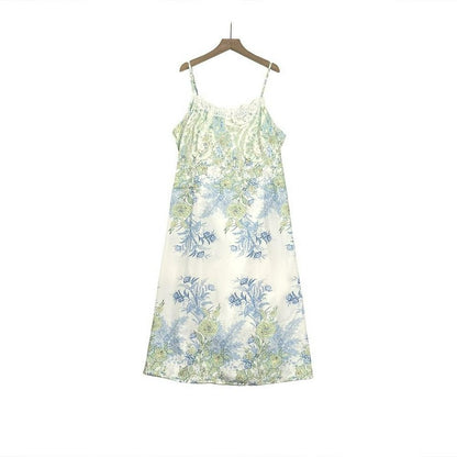 Plusock Floral Satin Dress Cardigan Two-Piece Set - Camisole Dress - 6XL - image 2