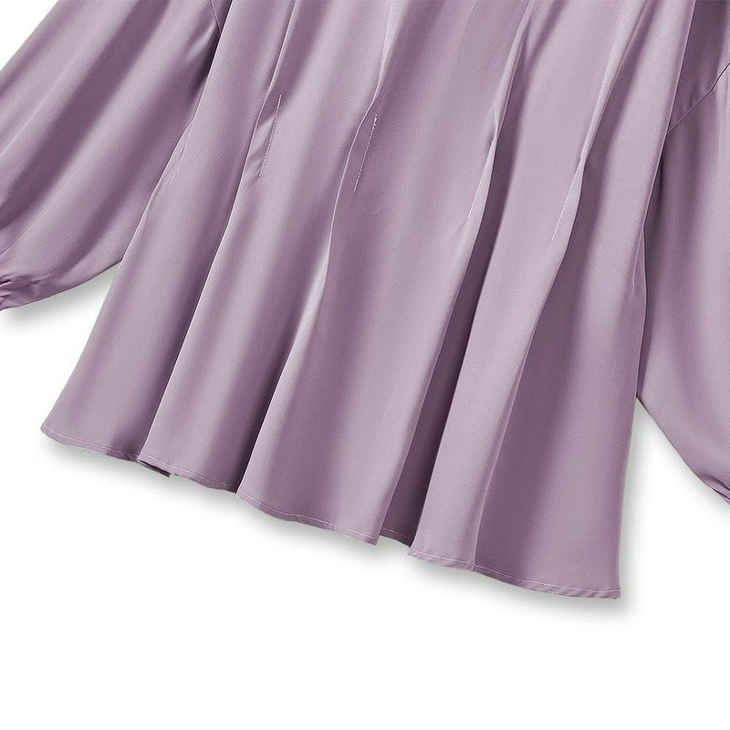 Plusock Draped V Neck Loose Fit Blouse - image 3