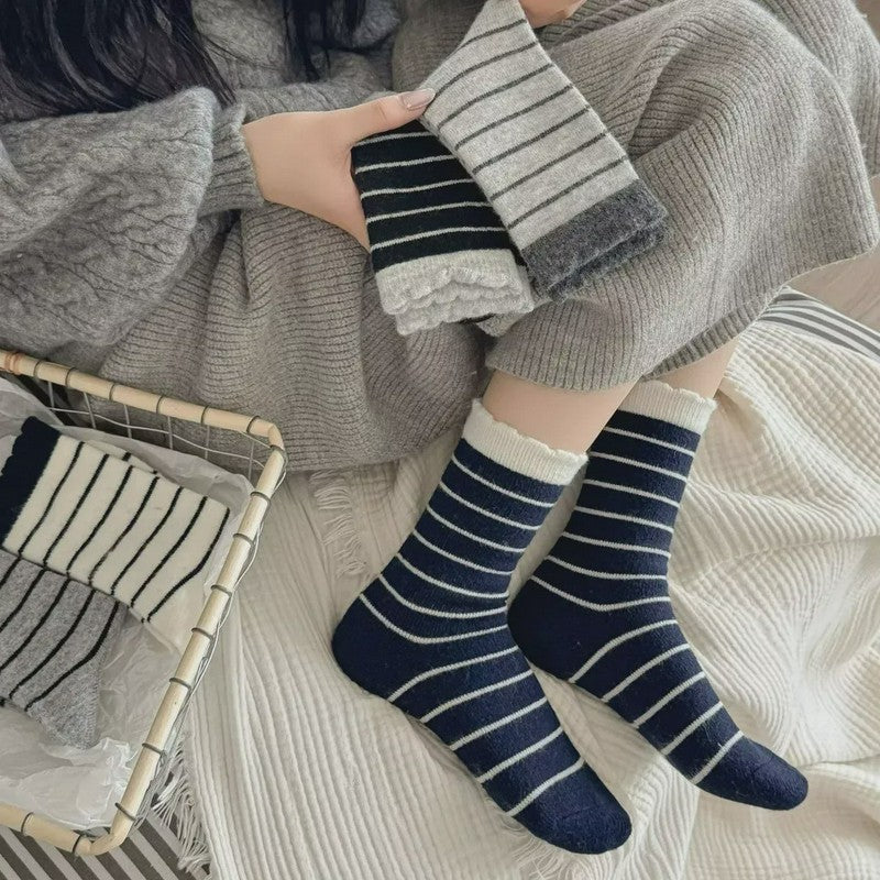 Plusock Cozy Striped Knit Quarter Socks (5 Pairs) - image 4