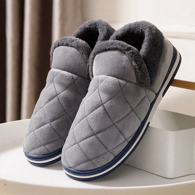 Plusock Warm Closed-Back  Fluffy Shoes - Grey - EU49-50(US13-14) - image 2
