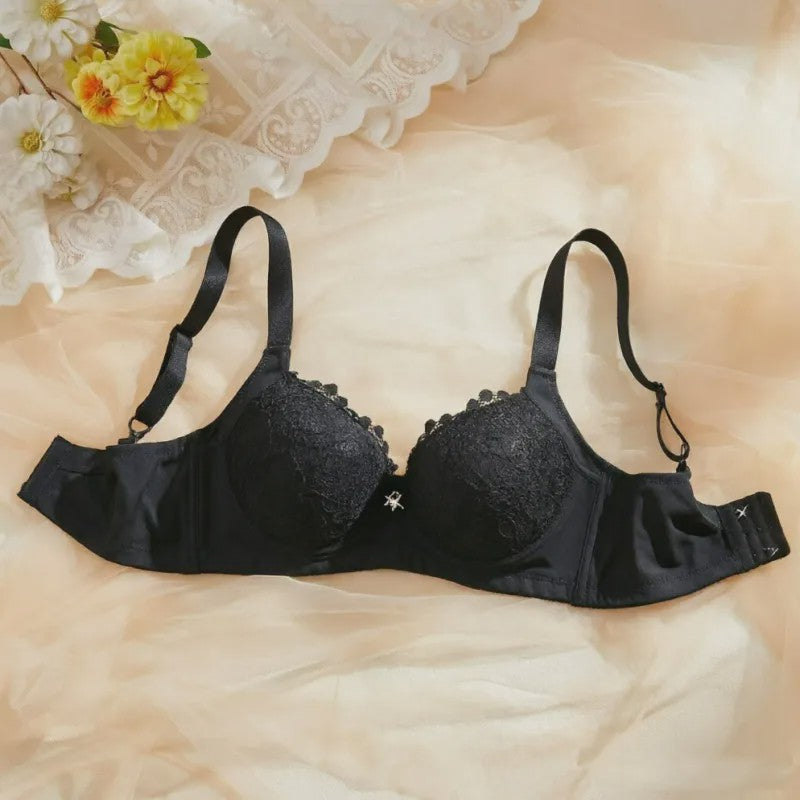 Plusock Petal Lace Comfort Underwire Bra - Black - 38 - C - image 10