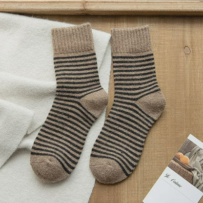 Plusock Cozy Striped Terry Quarter Socks (5 Pairs) - Khaki - EU36-42(US3-8.5) - image 11