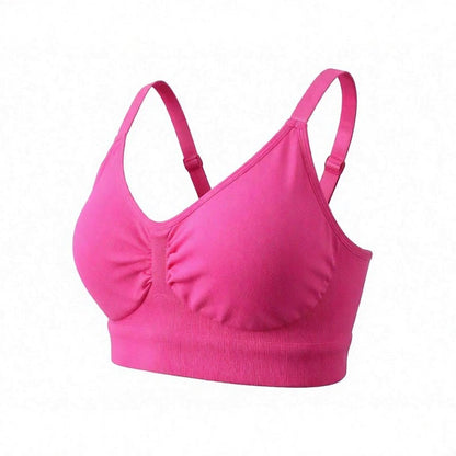 Plusock Ruched Seamless Wireless Bra - Rose - 3XL - image 7