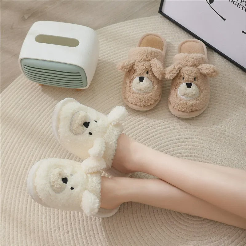 Plusock Cozy Cartoon Bear Plush Indoor Slippers - image 0