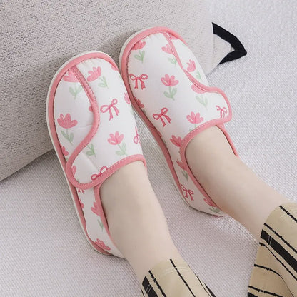 Plusock Adjustable Daisy Cotton Fluffy Shoes - Red - EU39-40 (US6-7) - image 1