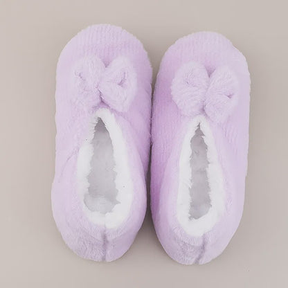 Plusock Lavender Bow Plush Slipper Socks - Light Purple - EU36-40(US3-7) - image 3