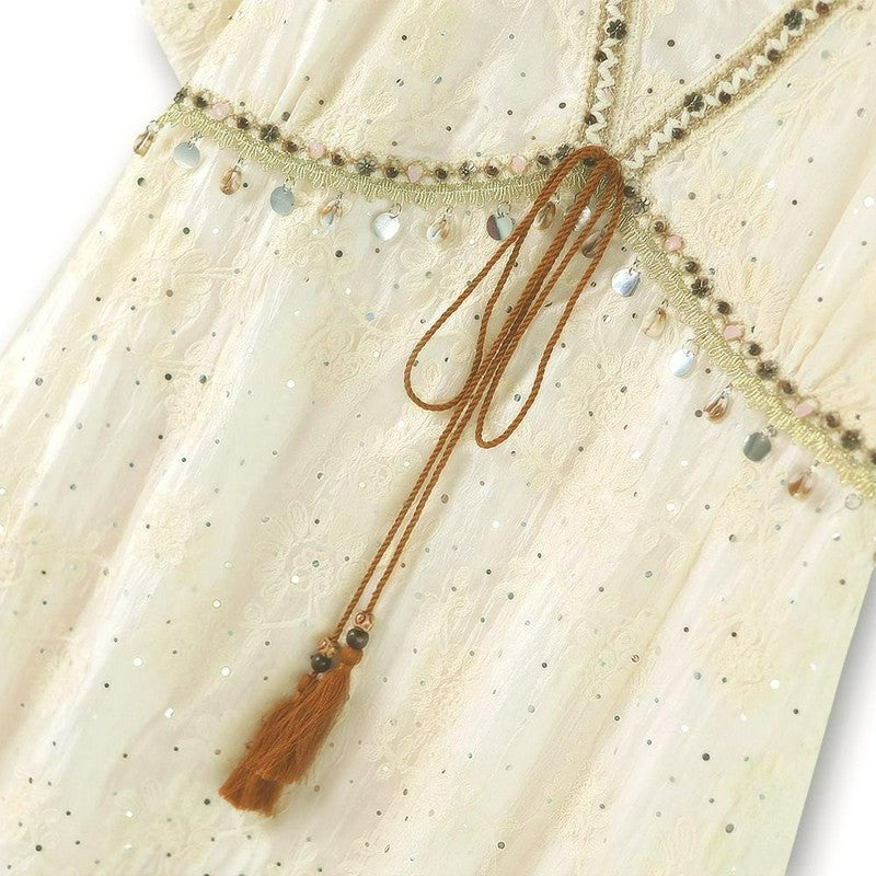 Plusock Broderie Anglaise Tassel Resort Midi Dress - image 2
