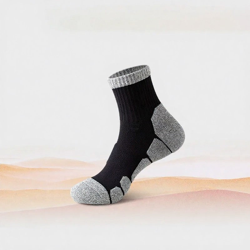 Plusock Shock absorbing socks Quarter Compression Socks(4 Pairs) - Black - EU39-44(US6-10) - image 5