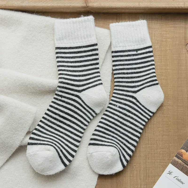 Plusock Cozy Striped Terry Quarter Socks (5 Pairs) - White - EU36-42(US3-8.5) - image 10