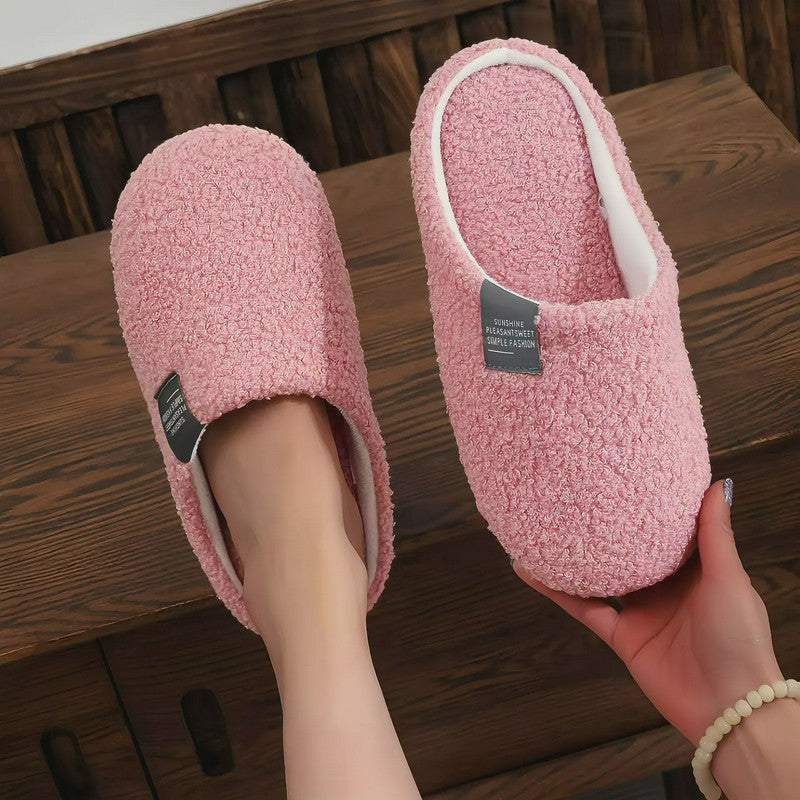 Plusock Cozy Solid Color House Slippers - Pink - EU44-45(US10-11) - image 2
