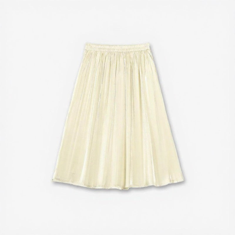 Plusock Silky Pleated Midi Skirt - Beige - 6XL - image 1