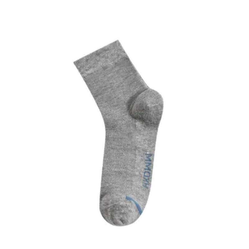 Plusock Solid Color Breathable Ankle Socks(3 Pairs) - Grey - EU45-50(US11-15) - image 3
