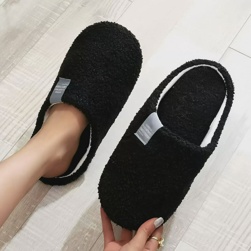 Plusock Cozy Solid Color House Slippers - Black - EU44-45(US10-11) - image 1