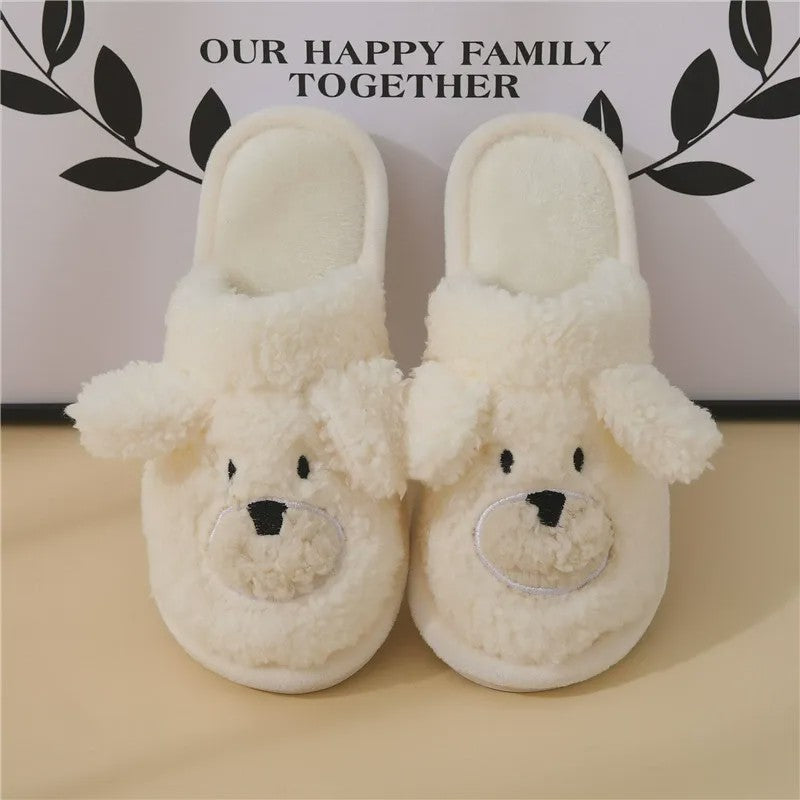 Plusock Cozy Cartoon Bear Plush Indoor Slippers - White - EU44-45(US9-10) - image 3