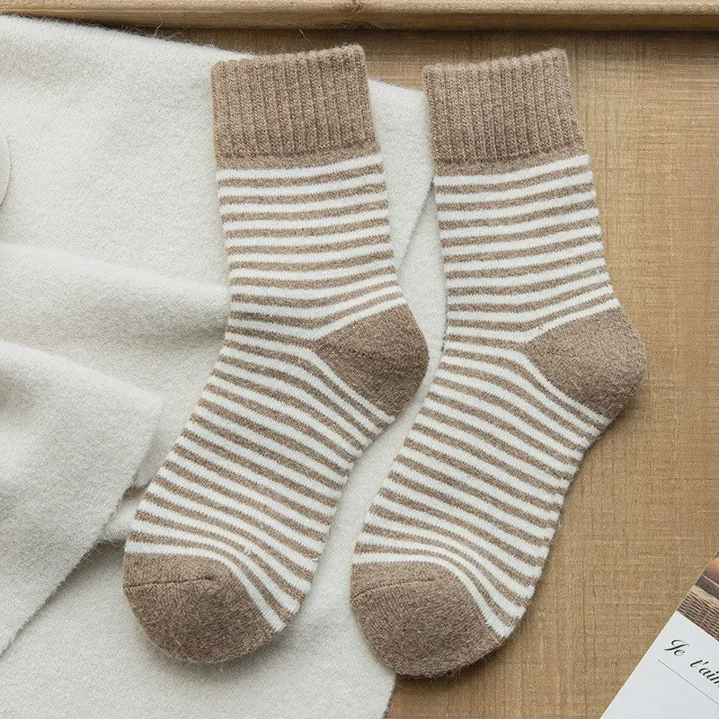 Plusock Cozy Striped Terry Quarter Socks (5 Pairs) - Coffee - EU36-42(US3-8.5) - image 8