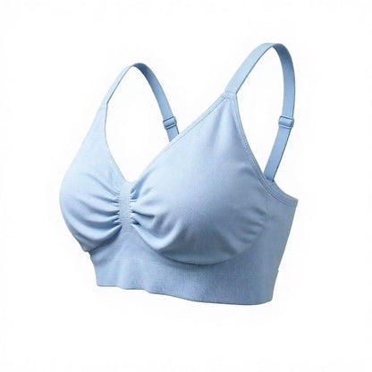 Plusock Ruched Seamless Wireless Bra - Blue - 3XL - image 3