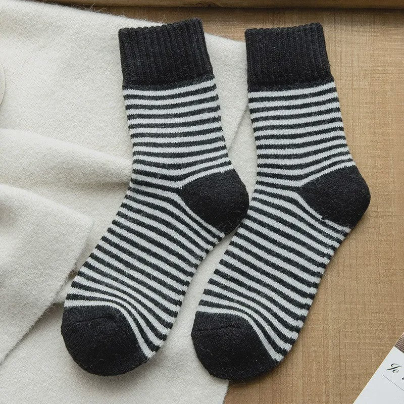 Plusock Cozy Striped Terry Quarter Socks (5 Pairs) - Black - EU36-42(US3-8.5) - image 7
