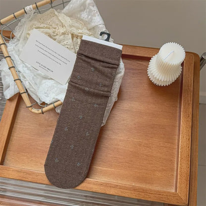 Plusock Casual Cotton Blend Crew Socks(5 Pairs) - Coffee - EU35-40 (US2-7) - image 3