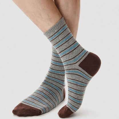Plusock Vintage Striped Quarter Socks (2 Pairs) - Grey - EU39-43(US6-9) - image 4
