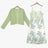Plusock Floral Satin Dress Cardigan Two-Piece Set - 2Pcs Set - 6XL - image 0