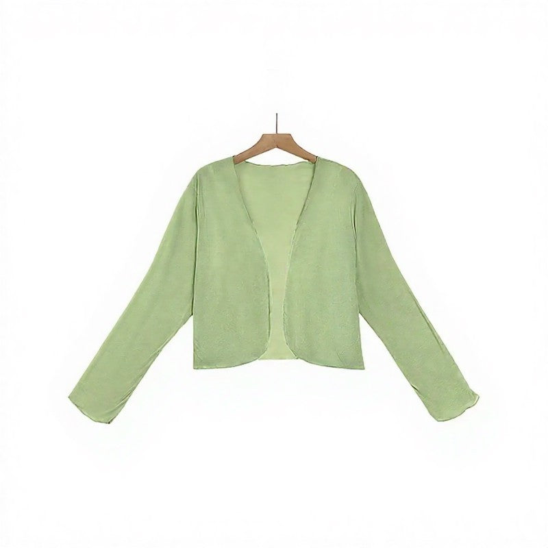 Plusock Floral Satin Dress Cardigan Two-Piece Set - Shawl - 6XL - image 1