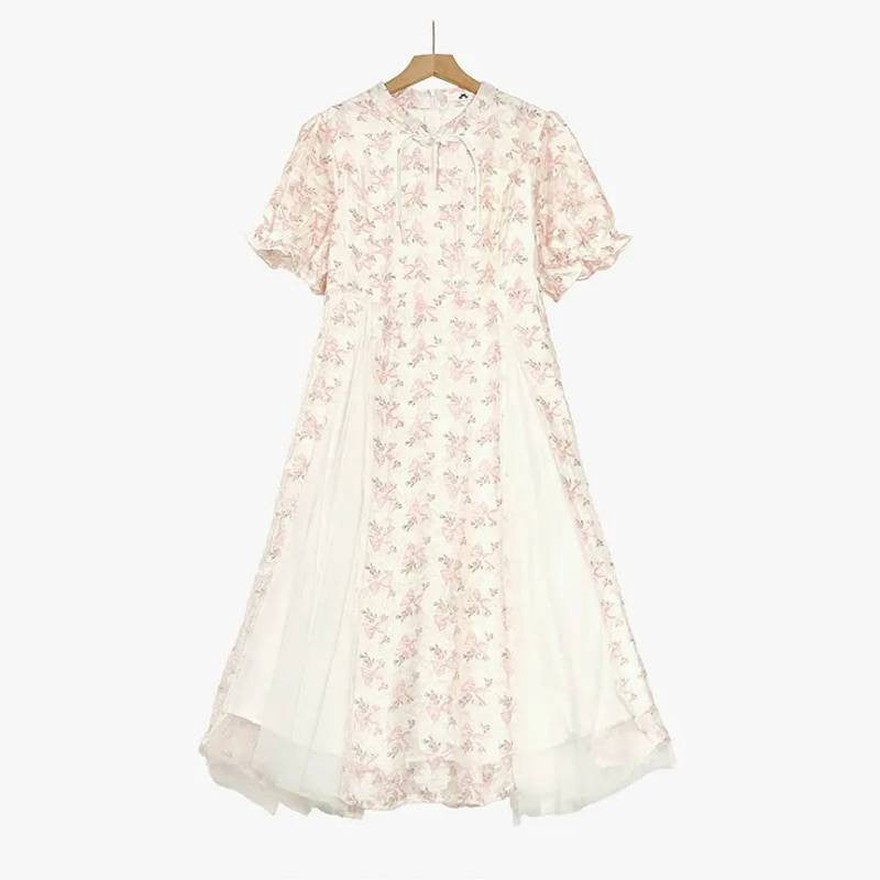Plusock Romantic Floral Garden Midi Dress - Beige - 7XL - image 0