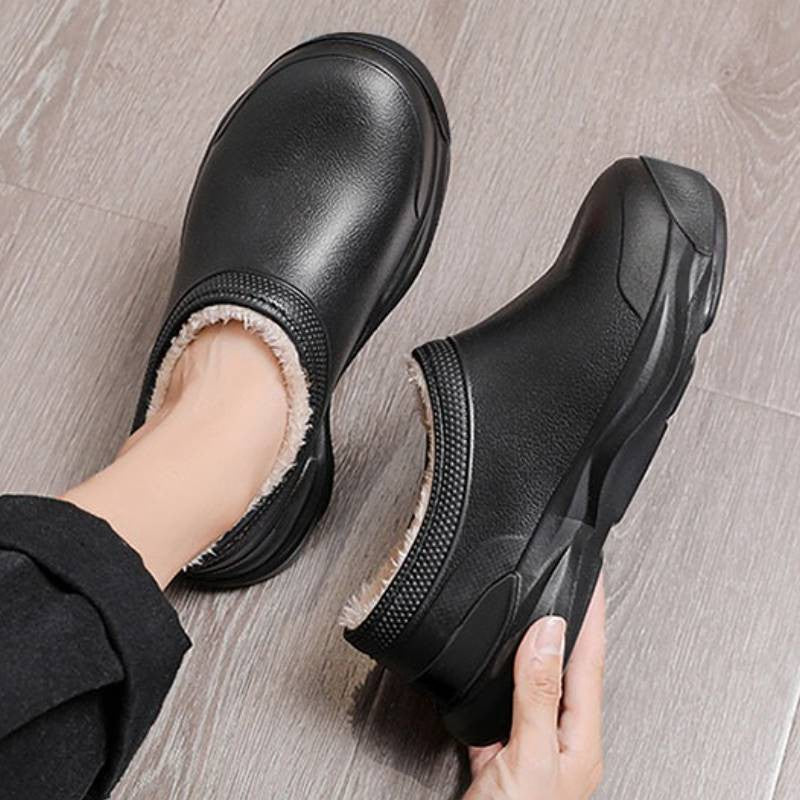 Plusock Cozy Plush Lined Slip On Winter Comfort Work Shoes - image 1