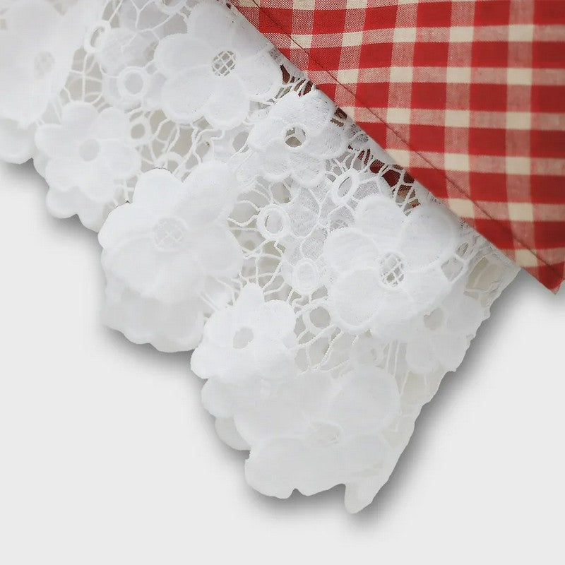 Plusock Vintage Gingham Lace Maxi Dress - image 6