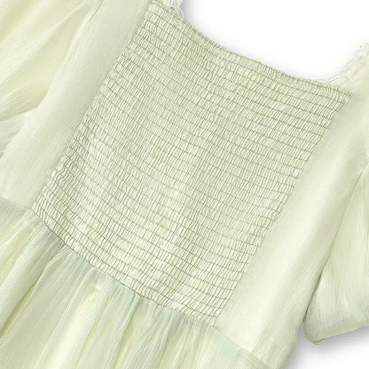 Plusock Lace Tie Puff Sleeve Midi Dress - image 3