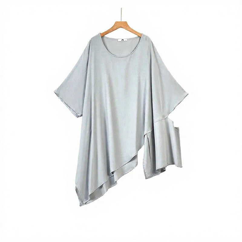 Plusock Asymmetric Drape Top Pleated Midi Two Piece Skirt Set - image 1