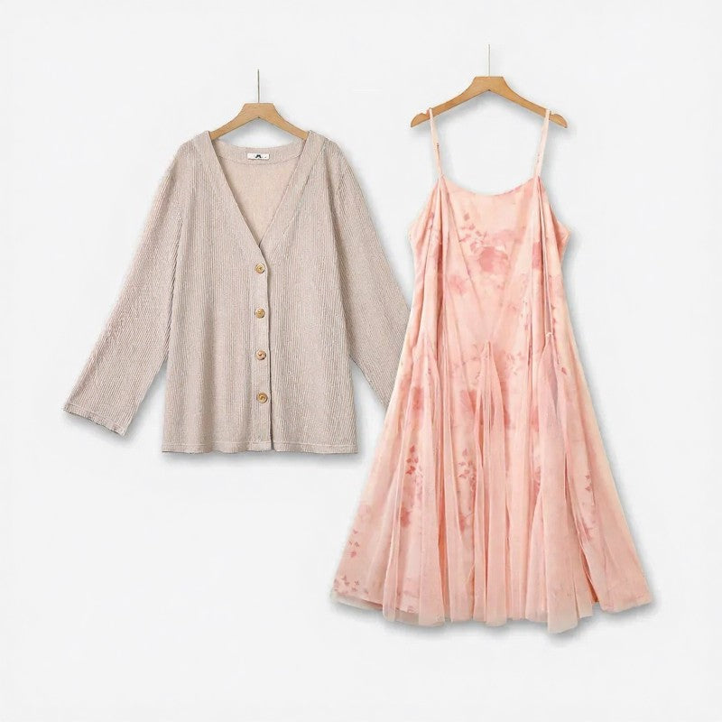 Plusock Romantic Floral Two Piece Set - 2Pcs Set - 6XL - image 0