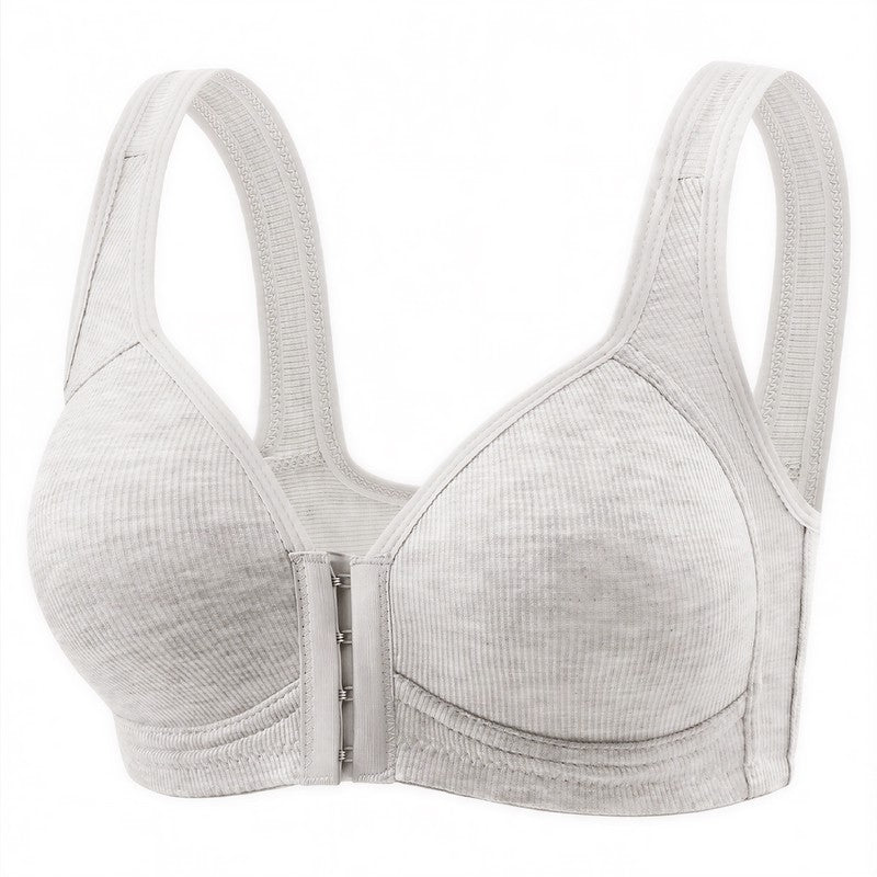Plusock Everyday Support Front Closure Wireless Bra - Light Gray - 2XL - image 7