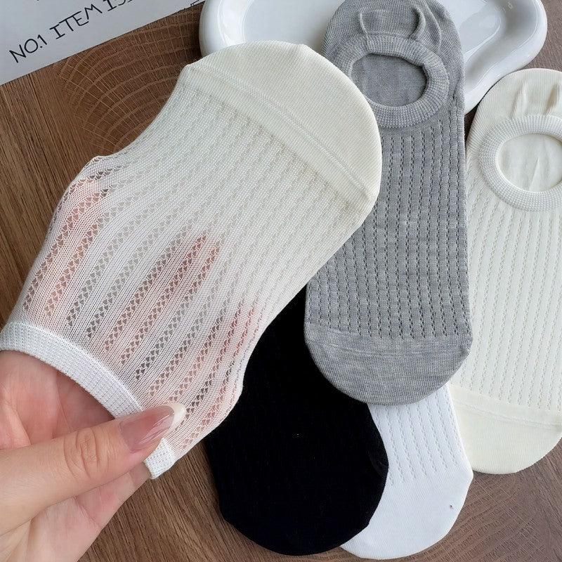 Plusock Ribbed Breathable No Show Socks (4 Pairs) - image 2