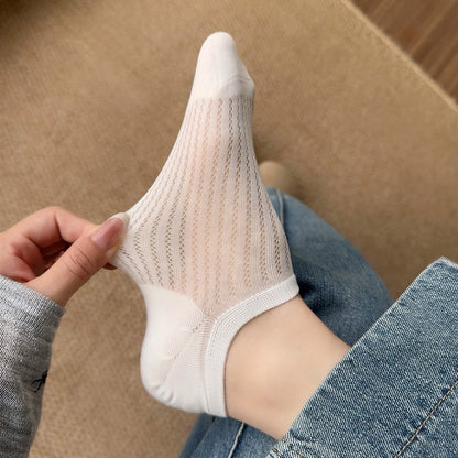 Plusock Ribbed Breathable No Show Socks (4 Pairs) - image 1