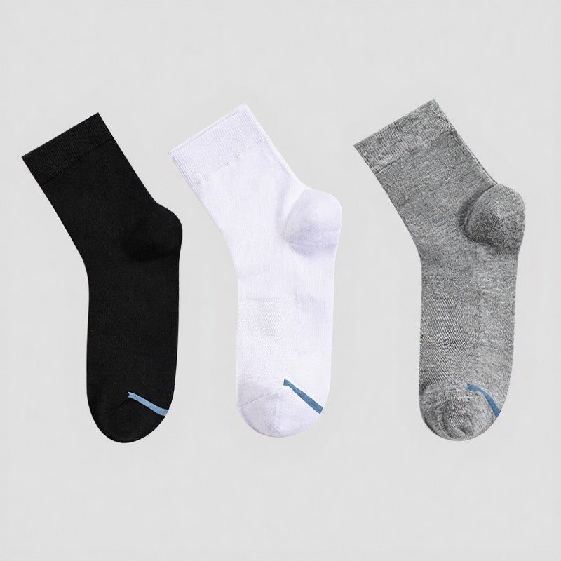 Plusock Solid Color Breathable Ankle Socks(3 Pairs) - image 1