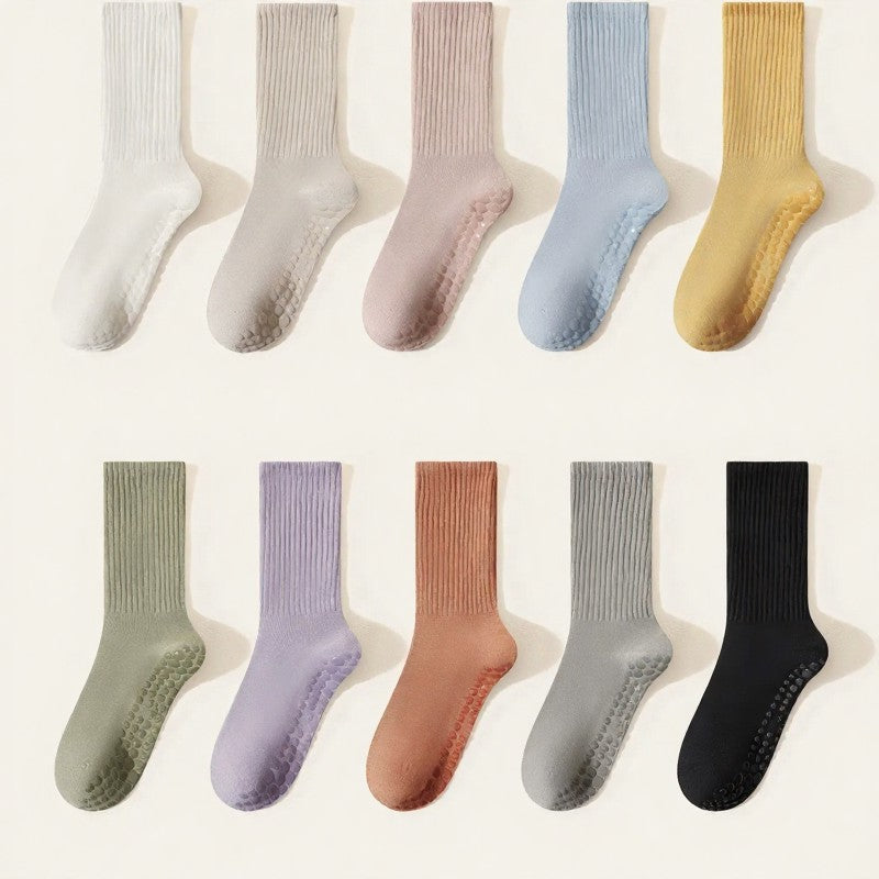 Plusock Soft Ribbed Cotton Blend Yoga Socks(4 Pairs) - image 13