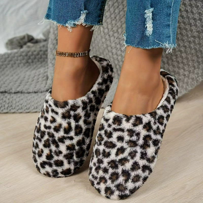 Plusock Cozy Leopard Plush Mule Slippers - image 1