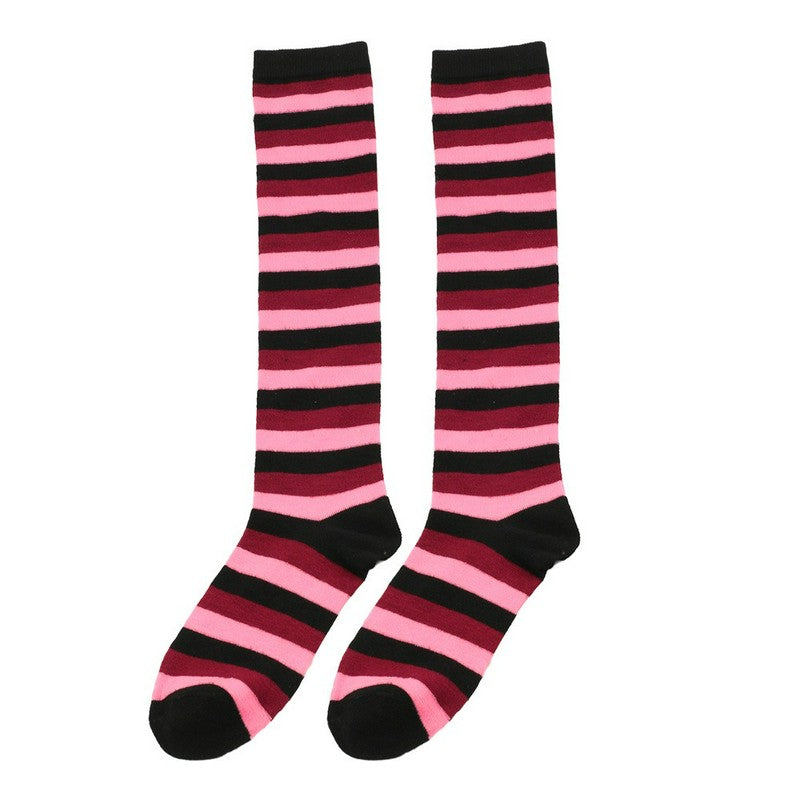 Plusock Soft Striped Knee High Socks (3 Pairs) - Dark Pink - One Size - image 5