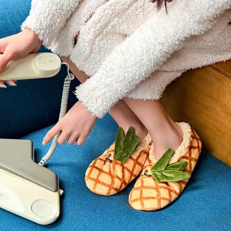 Plusock Tomato Blossom Coral Fleece Slipper Socks - image 2