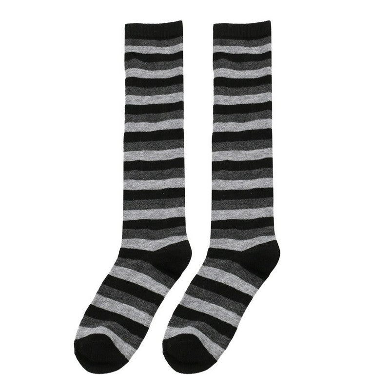 Plusock Soft Striped Knee High Socks (3 Pairs) - Dark Grey - One Size - image 4