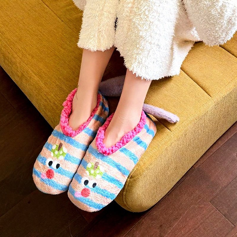 Plusock Tomato Blossom Coral Fleece Slipper Socks - image 3