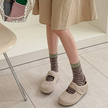 Plusock Retro Striped Knit Quarter Socks (6 Pairs) - image 3