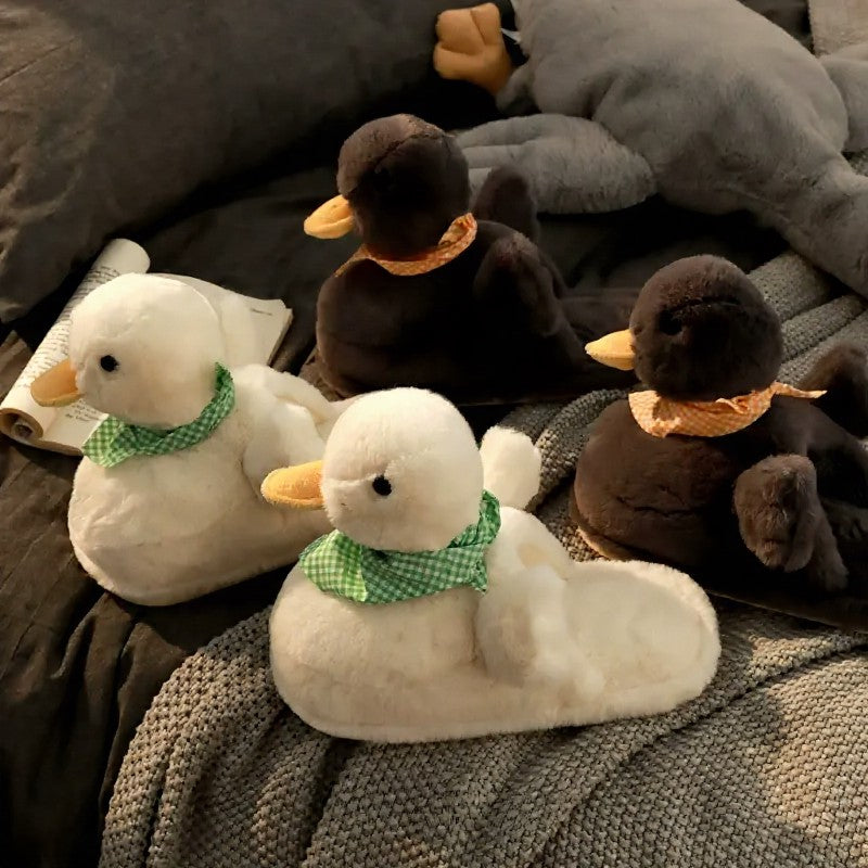 Plusock Plus Size Cozy Duck Scarf Plush Indoor Slippers - image 3