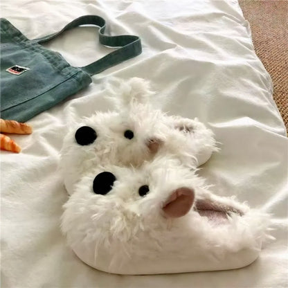 Plusock Cozy Puppy Plush House Slippers with Soft TPR Sole - image 5